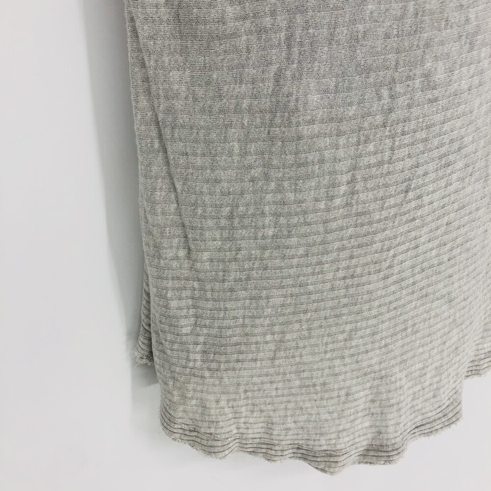 Free People Light Gray Lover Ribbed Slit Back Mock Neck Thermal Oversized Small - Picture 3 of 9